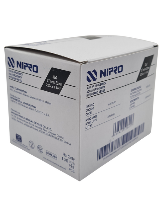 Aguja hipodérmica desechable NIPRO 22Gx32mm negro