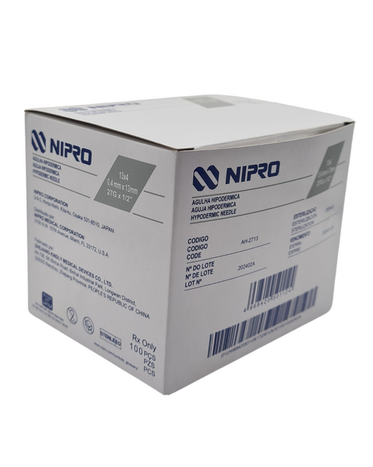 Aguja hipodérmica desechable NIPRO 27Gx13mm gris