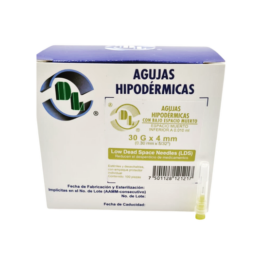 Aguja Hipodérmica DL Desechable 30GX4mm (Bótox Y Mesoterapia)