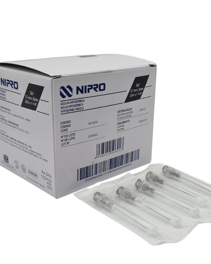 Aguja hipodérmica desechable NIPRO 22Gx32mm negro