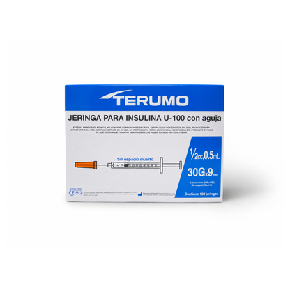 Jeringa para Insulina TERUMO | Aguja Ultra-fina Integrada | U-100 | 0.5 mL / 1 mL
